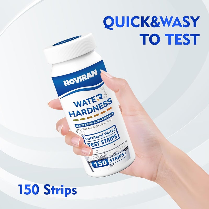 HOVIRAN Water Hardness Test Strips – 150 Strips | Instant Hard Water Testing Kit for Home, Aquarium, Pool, Spa | Fast & Reliable Results (0-425 ppm) - Image 4